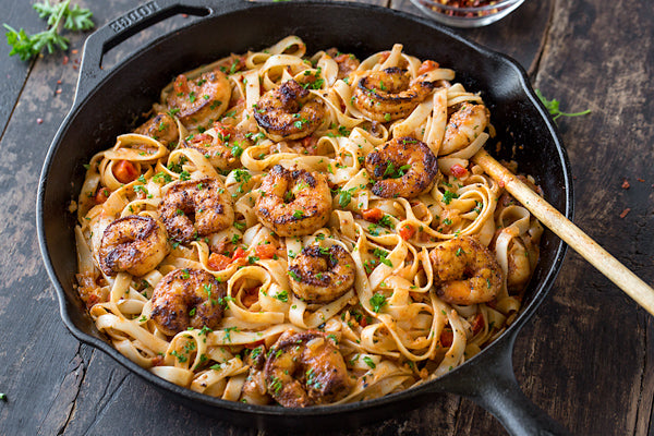 Seafood Pasta with Asparagus